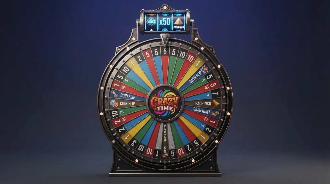 Close-up of a money wheel's numbered and bonus segments with a multiplier box above